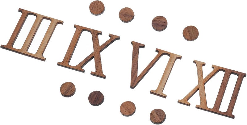 DIY Roman Numerals Wall Clock Kit 12-inch Solid Wood Hands Silent Non-Ticking Mechanism for Living Room Bedroom Home Office Decor - Image 1