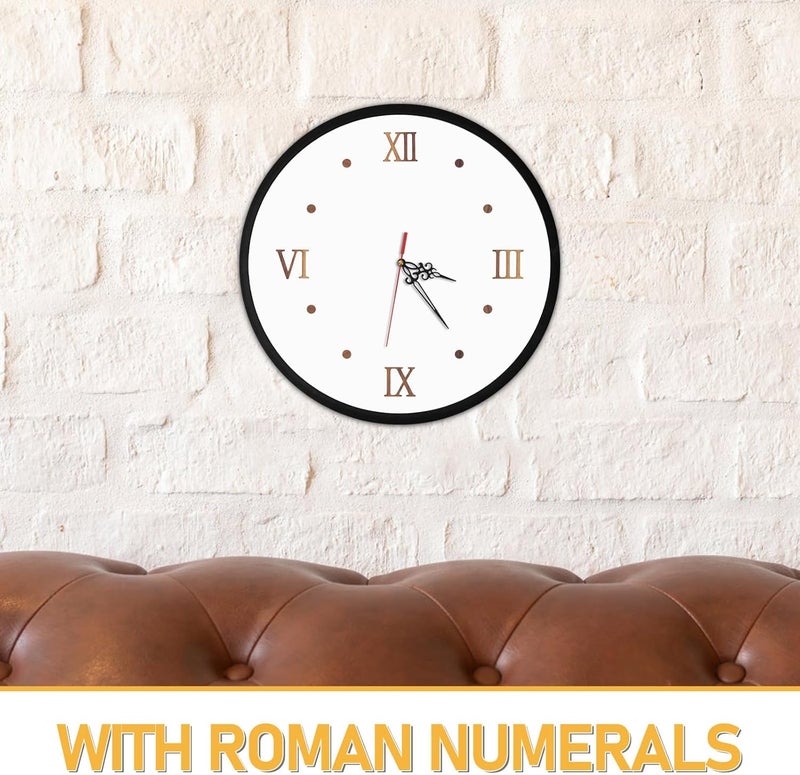 DIY Roman Numerals Wall Clock Kit 12-inch Solid Wood Hands Silent Non-Ticking Mechanism for Living Room Bedroom Home Office Decor - Image 3