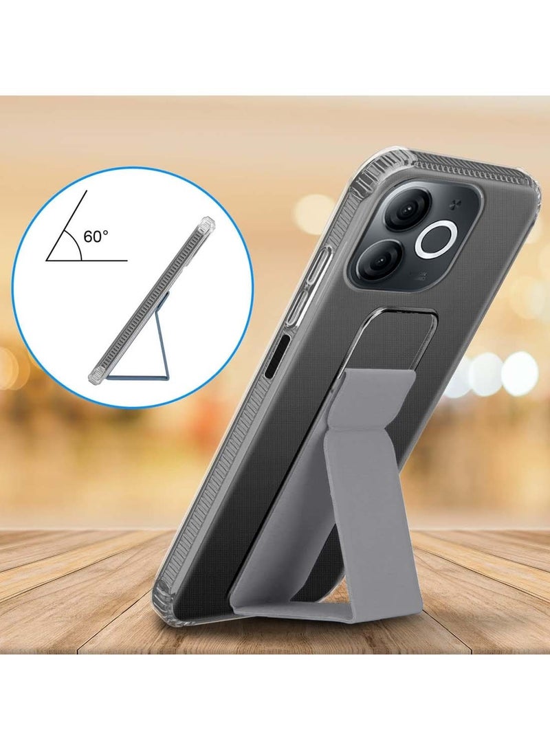 دبليو تيك غطاء وسادة هوائية بمقبض يدوي من مادة TPU من Itel A80 4G 2024 - شفاف/رمادي - Image 2