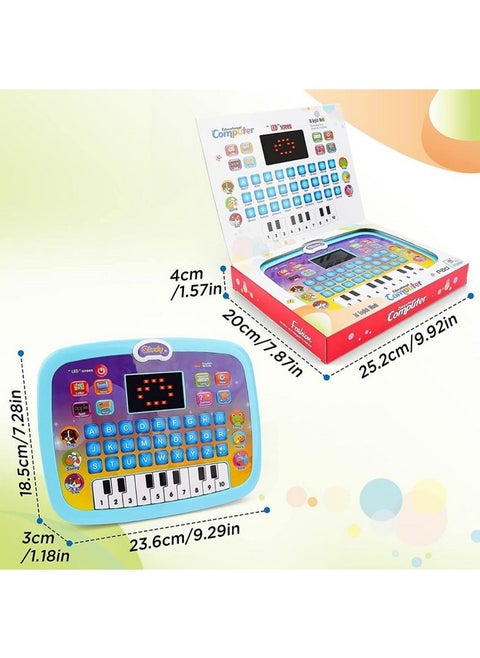 VikriDA Educational Learning Kids Laptop Tablet Computer Plus Piano with led Screen Music Fun Toy Activities for Kids Toddlers to Learn Alphabet ABC/Numbers/Words (Age 1-6 Year Old)