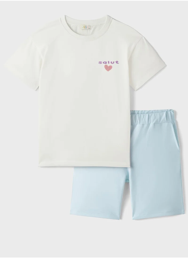 جون Kids Crew Neck T-Shirt And Short Set