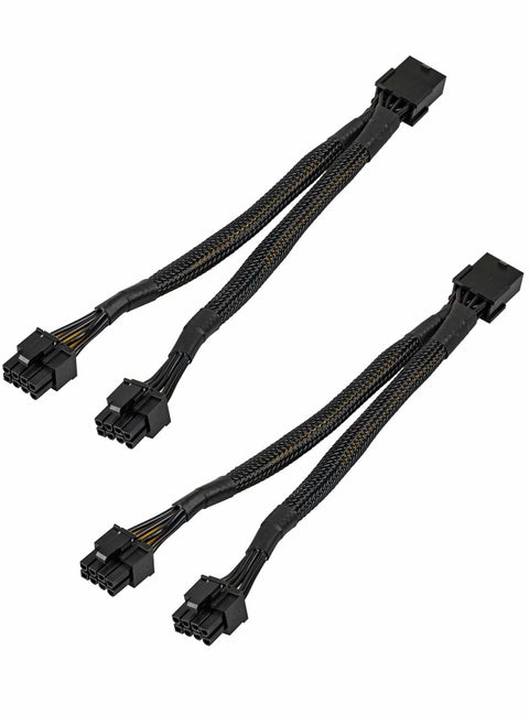 Graphics Lines, Graphics Card 8 Pins One Point Two Lines, Graphics Card 8p Extension Cable, Graphics Card Adapter, Braided 20cm, Pci-e Pcie Power Cable 18awg 20cm, with Sleeve