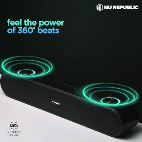 Nu Republic Nuworld Retail Private Limited Nu Republic Party Box 16 Bluetooth Soundbar with X-Bass Technology, Upto 10 Hrs Playtime, Multiple RGB LED Lights, 16 W Output (Black, 2.0 Channel) - Image 5