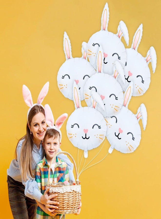 KHC-KHF 6PCS Easter-Bunny Balloons Rabbit Head Foil Balloons Easter Themed Party Mylar Bunny Birthday Party Supplies Decorations - Image 2