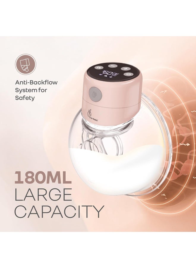 R for Rabbit Lactela Flexi Electric Breast Pump with LED Display for Mothers 3-Intelligent Modes 12-Suction Levels Ultra-Thin Design & Silent Technology 180ml Container Capacity (Peach) - Image 4