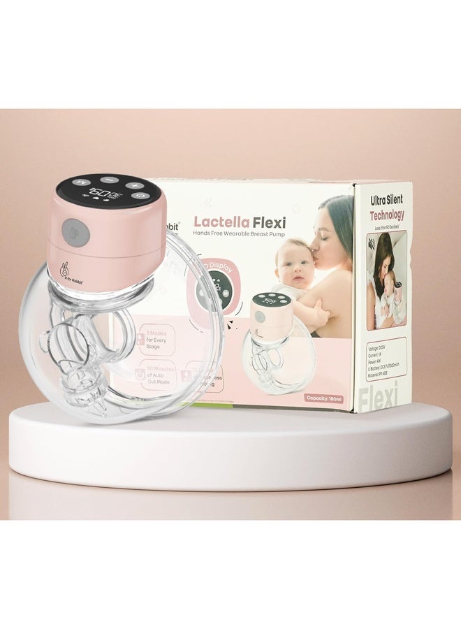 R for Rabbit Lactela Flexi Electric Breast Pump with LED Display for Mothers 3-Intelligent Modes 12-Suction Levels Ultra-Thin Design & Silent Technology 180ml Container Capacity (Peach) - Image 1