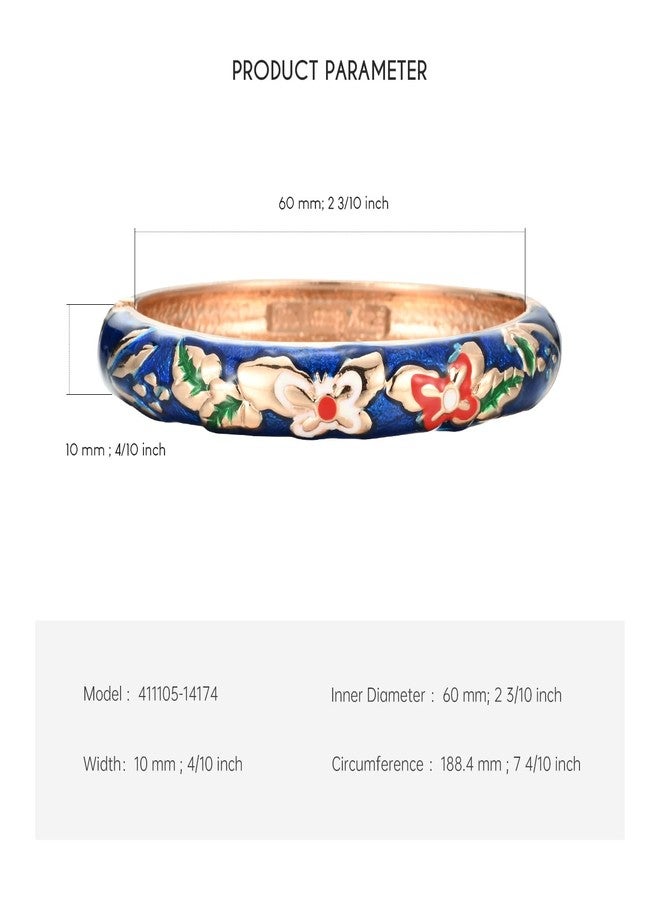 wynameleri Vintage Butterfly Bracelet Colors Cloisonne Women Hinged Bangles Enameled Bracelets Jewelry Gifts 55A102 Navy Blue - Image 3