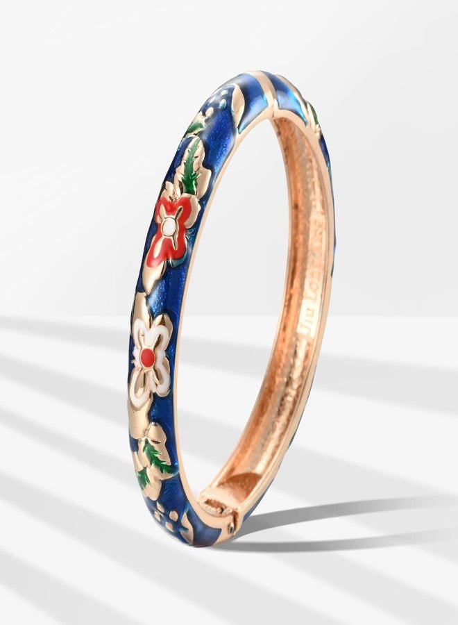 wynameleri Vintage Butterfly Bracelet Colors Cloisonne Women Hinged Bangles Enameled Bracelets Jewelry Gifts 55A102 Navy Blue - Image 4