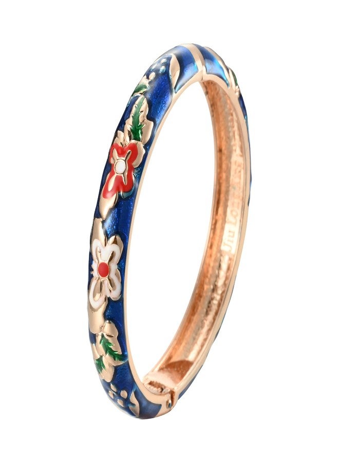 wynameleri Vintage Butterfly Bracelet Colors Cloisonne Women Hinged Bangles Enameled Bracelets Jewelry Gifts 55A102 Navy Blue - Image 1