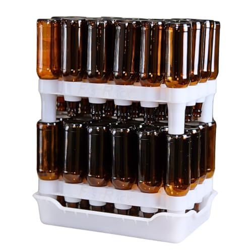 fastrack FastFerment - 24-Bottle Drying Rack & Tray| Bottle Drying Tree Alternative | Dry & Store Your Wine or Bomber/Belgian Bottles | 2-Stackable Racks, 1 Tray | Dishwasher Safe | Home Brewing Supplies - Image 1