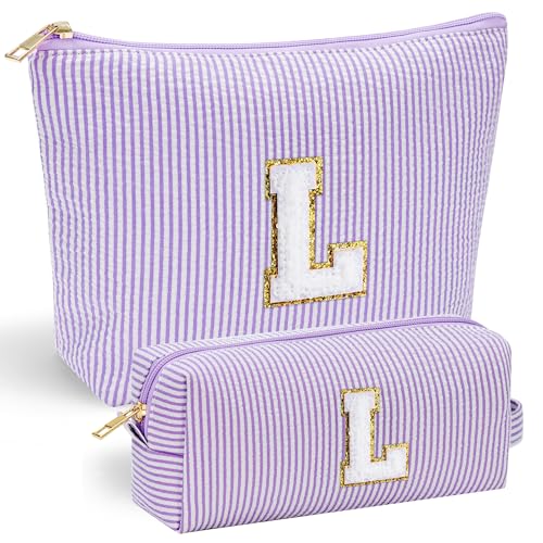YOOLIFE Birthday Gifts for Women - Birthday Gifts Idea for Her Friends Female Teacher | Personalized Cute Makeup Bag for Women Girlfriend | Cosmetic 2 Pieces Toiletry Makeup Pouch Mothers Day Gifts L - Image 1