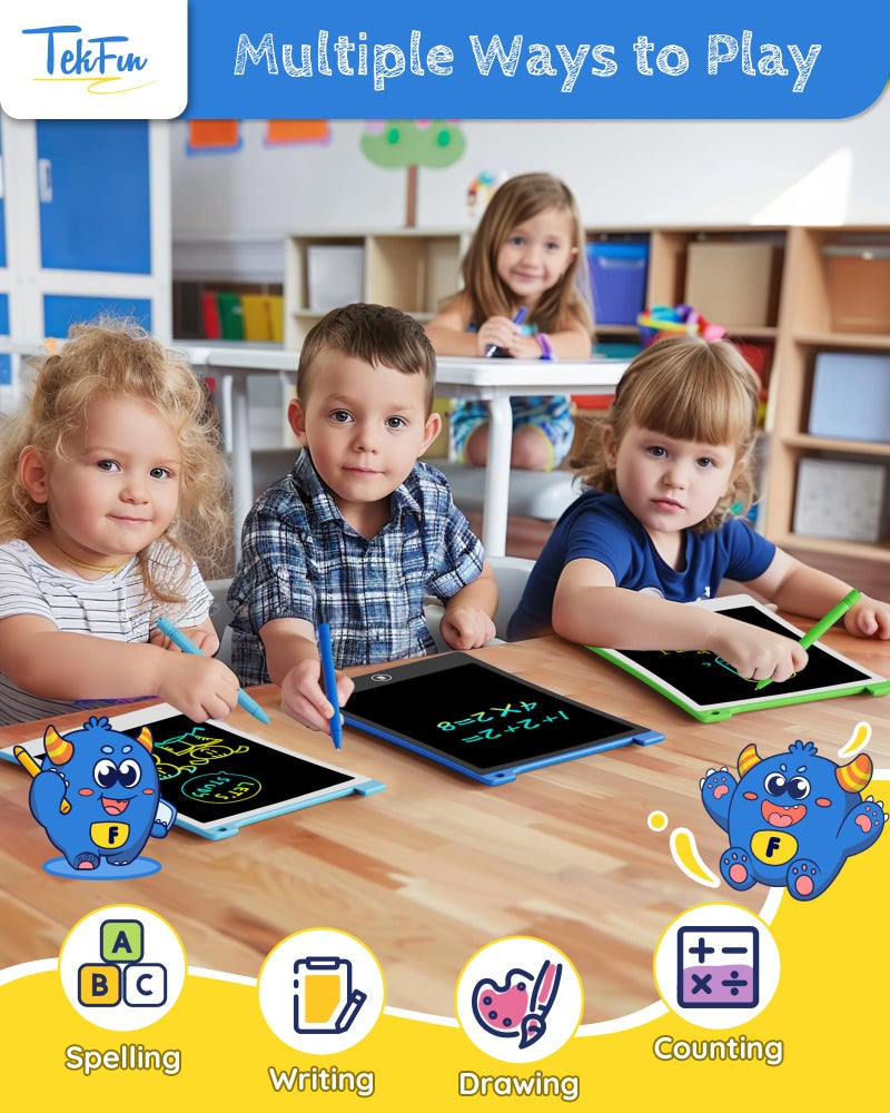 TEKFUN Toys for Kids, 10in 2 Pcs LCD Writing Tablet, Erasable Doodle Board Reusable Drawing Pad for Boys with Anti-Lost Stylus, Car Trip Blue Toys Christmas Birthday Gift for Ages 3 4 5 6 7 - Image 2