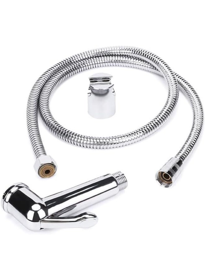MODI Stainless Steel Shattaf Hand Spray Set | Handheld Toilet Bidet Sprayer with Flexible Hose & Wall Mount | Jet Spray (CHROME) - Image 3