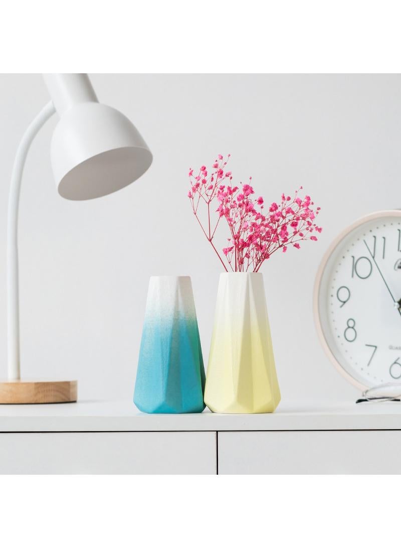 الأزرق جي دبليو أبيض وأزرق متدرج اللون أبيض وأزرق زينة طاولة إبداعية زينة طاولة قهوة طاولة قهوة ديكور منزلي مزهرية خزفية صينية - Image 5