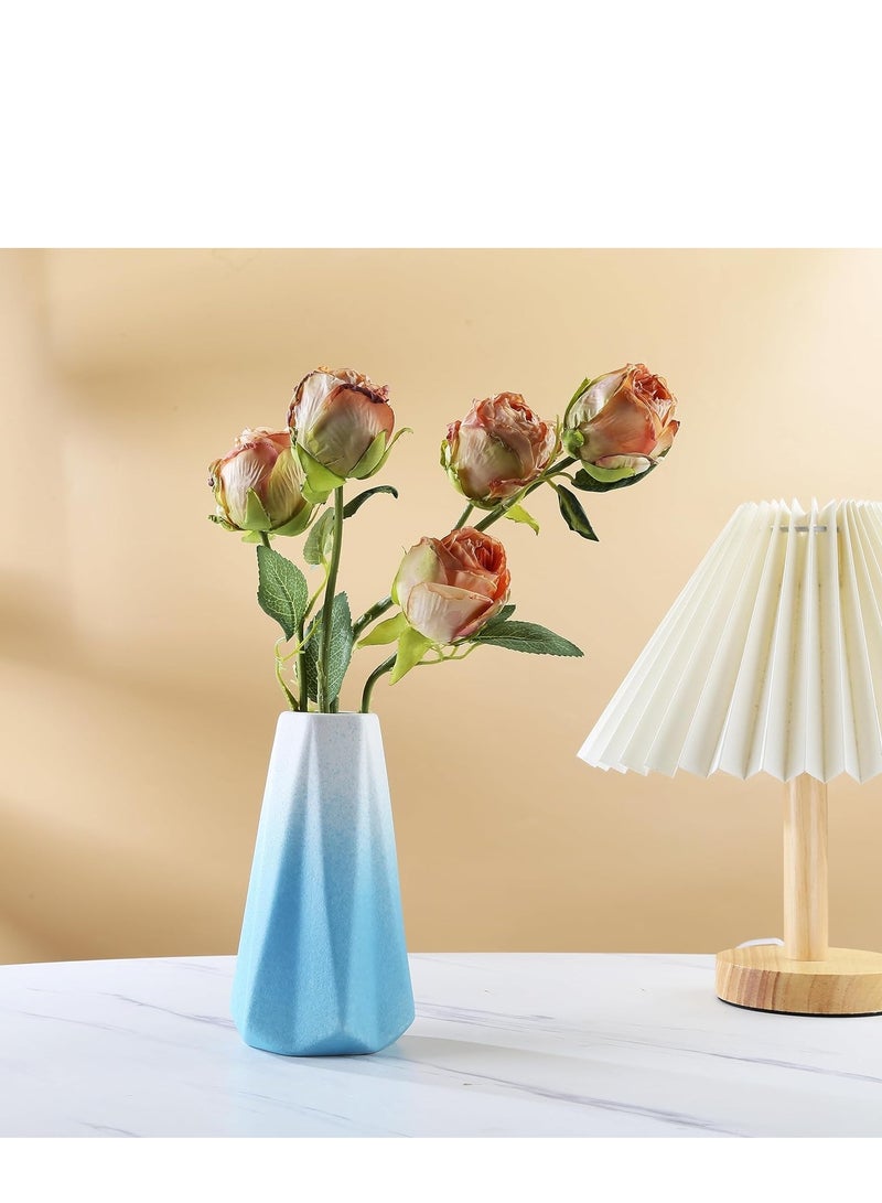 الأزرق جي دبليو أبيض وأزرق متدرج اللون أبيض وأزرق زينة طاولة إبداعية زينة طاولة قهوة طاولة قهوة ديكور منزلي مزهرية خزفية صينية - Image 4