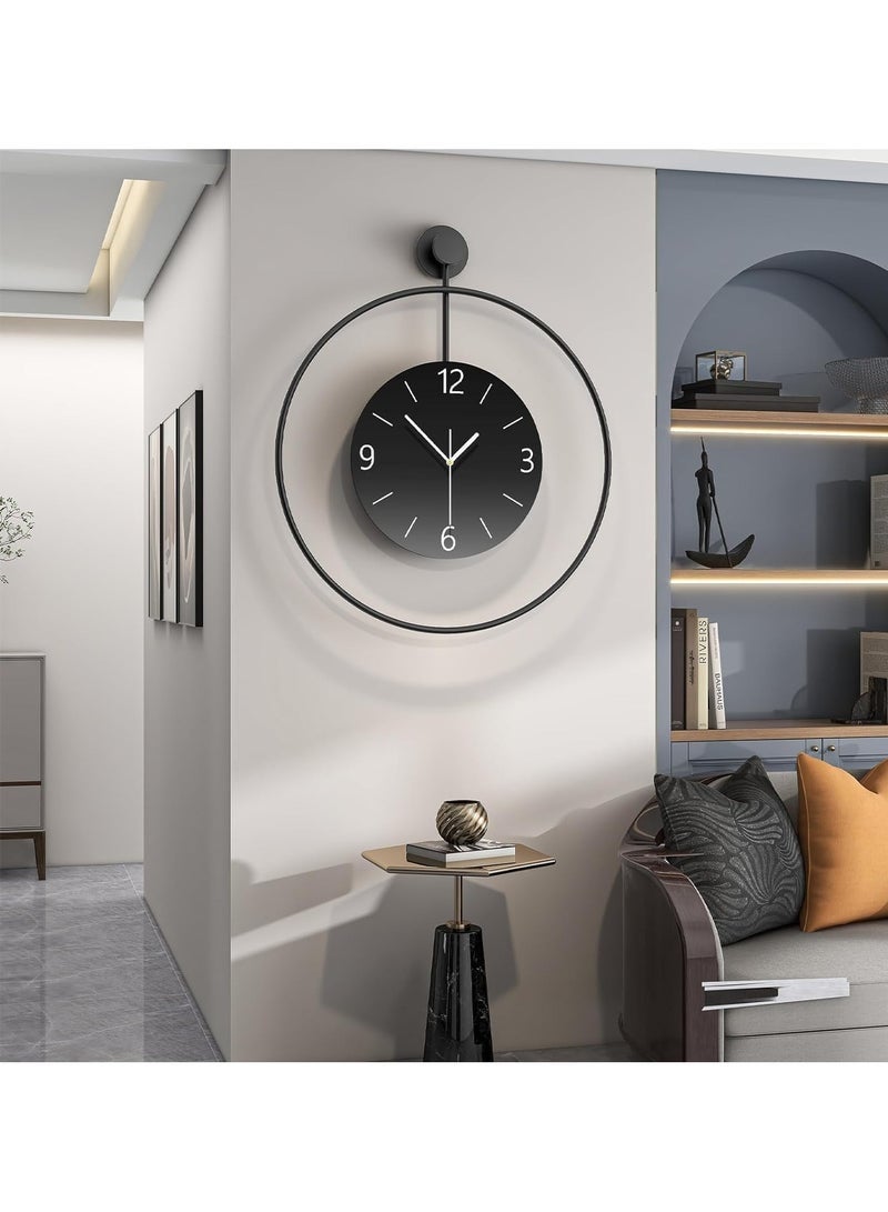 Arabest ساعات حائط زخرفية لتزيين غرفة المعيشة ساعة حائط كبيرة حديثة تعمل بالبطارية صامتة بدون دقات لغرفة النوم المكتب المطبخ المنزل المزرعة 24 بوصة ساعة حائط كبيرة دائرية سوداء - Image 3