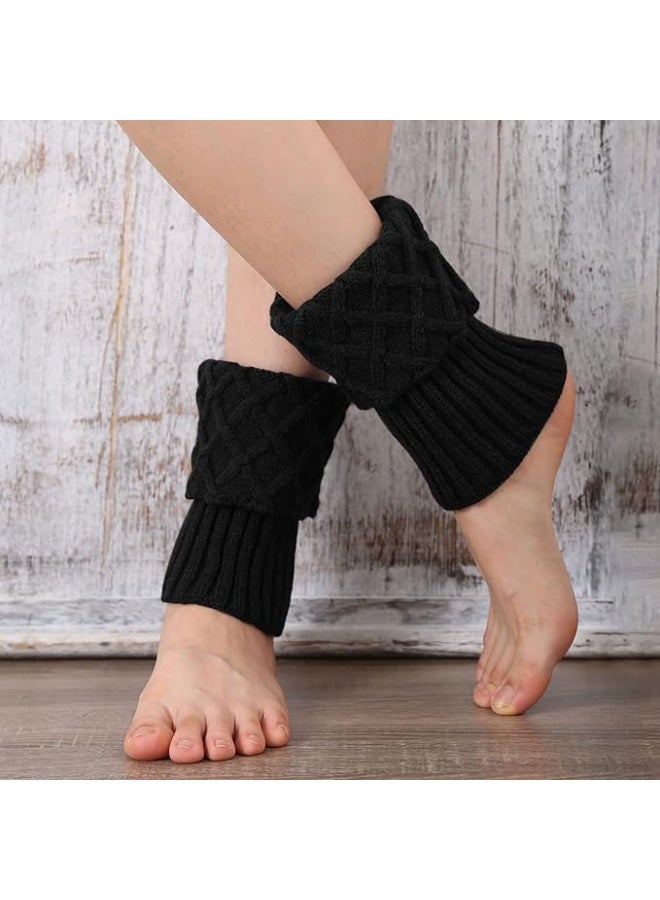Generic 4 Pairs Winter Warm Boot Cuffs Crochet Knitted Boot Socks Boot Topper Socks Short Leg Warmers for Women, One Size  - Image 4