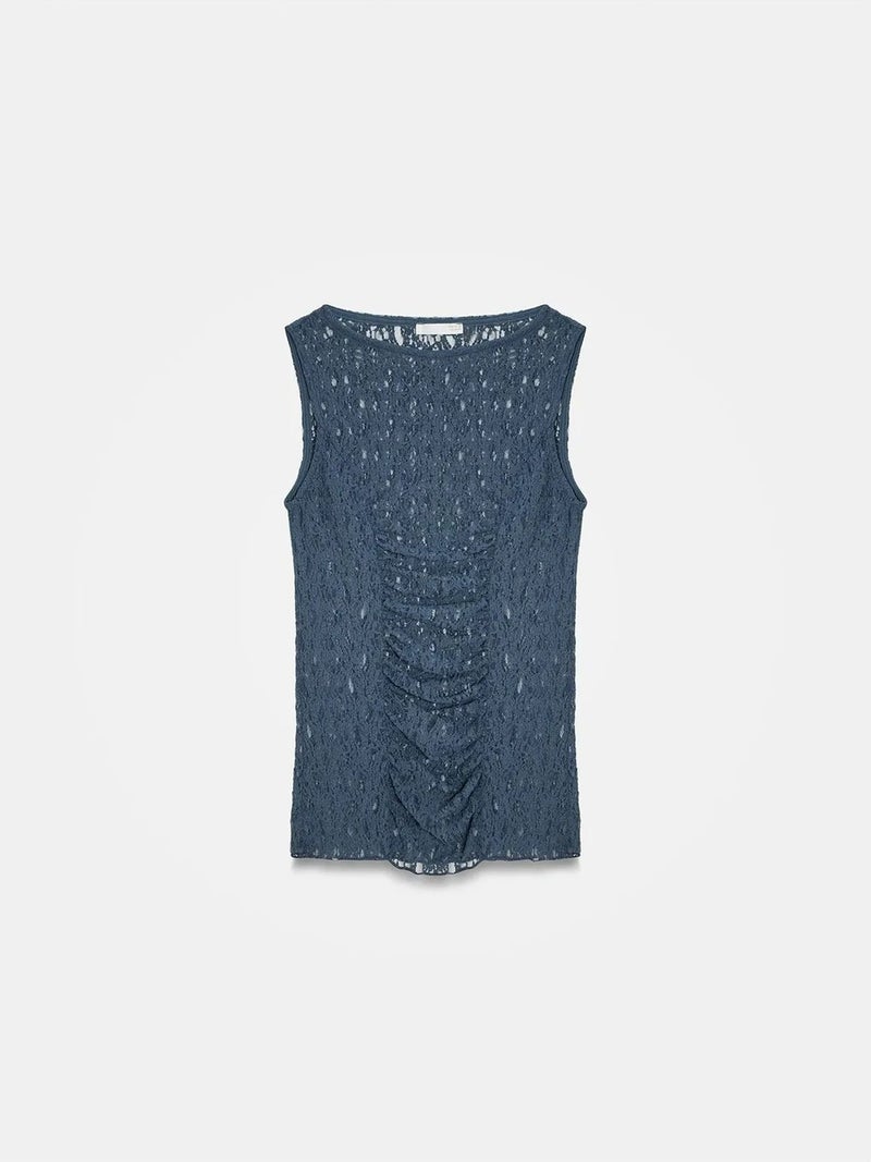 DILVIN Fitted Lace Sleeveless Blouse - Image 5