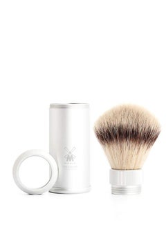 Muhle MÜHLE Travel Silver Aluminum Silvertip Fibre Shaving Brush - Portable Synthetic Luxury Shave Brush for Men, Rich Lather  - Image 2