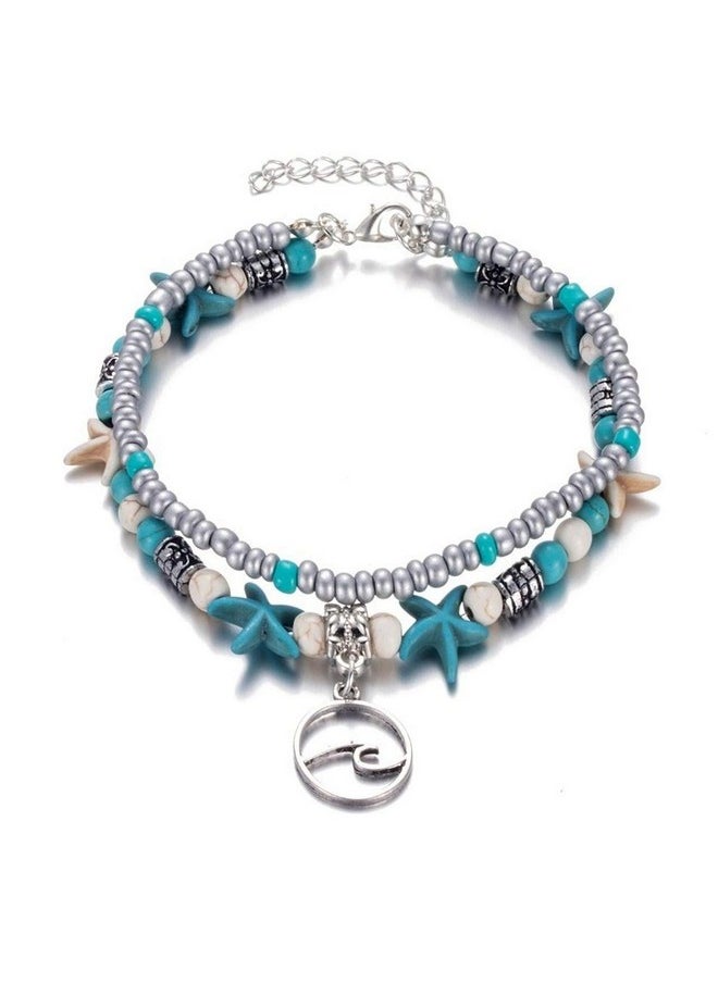 TTPAIAI 30 Vintage Layered Starfish Shell Adjustable Anklets Bracelet For Women - Beads Beach Boho Foot Jewelry  - Image 1