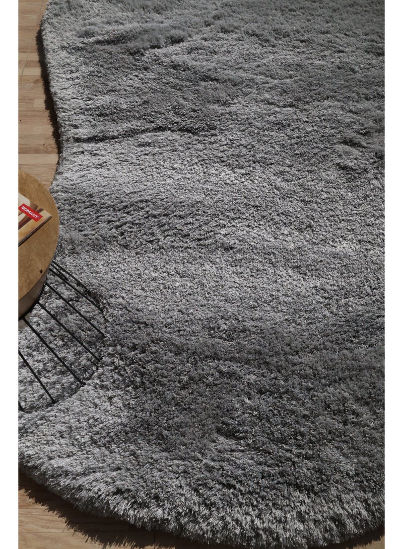 Ramsha Handmade grey color shaggy rug 200x300 cm Fur rug irregular shape rug soft fur rug SG-020 area rug for bedroom - Image 2