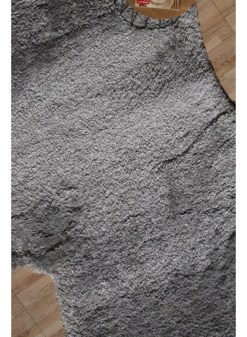 Ramsha Handmade grey color shaggy rug 200x300 cm Fur rug irregular shape rug soft fur rug SG-020 area rug for bedroom - Image 5