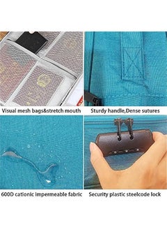 Generic Oxford Document Bag with Safe Lock, Multi-Layer Storage Pouch, Diploma Without Vibration, Portable for MacBook, Passport, Package File, A4 Size, Lake Blue  - Image 4