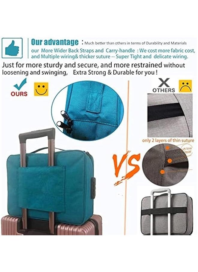 Generic - Oxford Document Bag with Safe Lock, Multi-Layer Storage Pouch, Diploma Without Vibration, Portable for MacBook, Passport, Package File, A4 Size, Lake Blue - Image 1