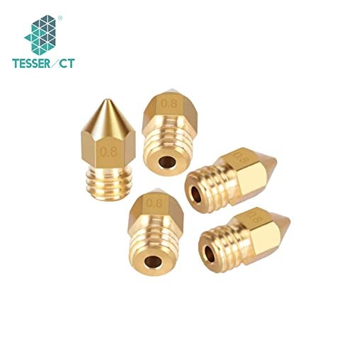 TESSERACT 0.8mm Extruder Nozzle For 3D Printer | MK8 Brass Nozzle for 3D Printing | Made in India Compatible With Anet A8 Makerbot MK8 Creality CR-10 S4 S5 Ender 3 3Pro 5 (Quantity-5 Nozzle MK8 0.8mm) - Image 3