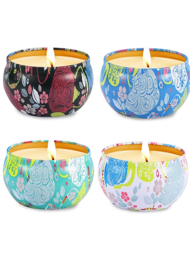 Generic Scented Candles Gift Set of 2 Rose, Natural Soy Wax Portable Travel Tin Candle  - Image 2