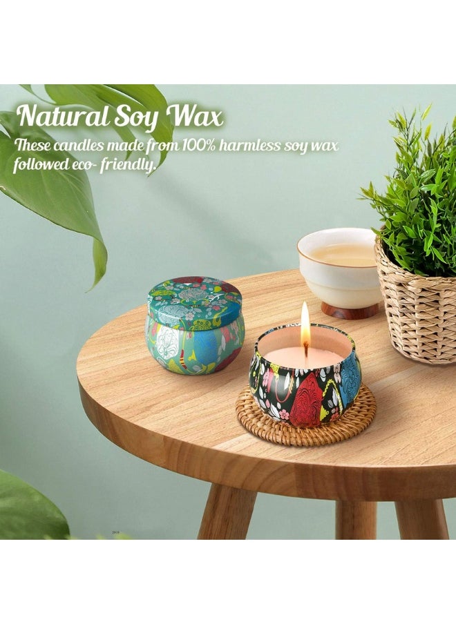 Generic Scented Candles Gift Set of 2 Rose, Natural Soy Wax Portable Travel Tin Candle  - Image 4