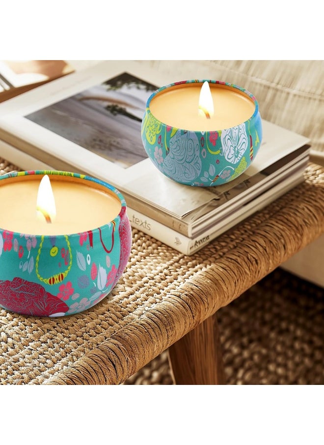 Generic Scented Candles Gift Set of 2 Rose, Natural Soy Wax Portable Travel Tin Candle  - Image 5