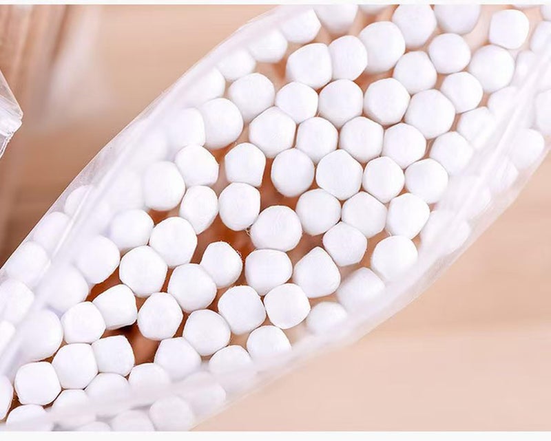 MsAnya Market demand focused build 1000 pcs Wooden Cotton Buds Bamboo Cotton Swabs Double-Tipped Round Thick Tips Q-tips Safety Swabs For Ears Makeup Nails and Daily Use 10pack*100pcs All budget friendly options - Image 2