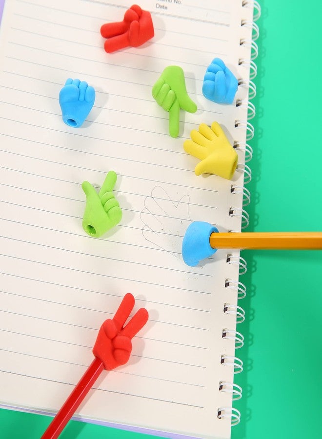 TDOCK 36 Pcs Pencil Top Erasers Fun Eraser Toppers for Kids, Bulk Cute Rock Paper Scissors Eraser Caps, 4 Colors - Image 5