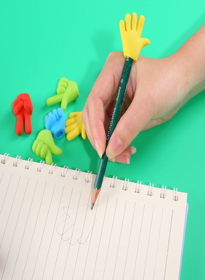 TDOCK 36 Pcs Pencil Top Erasers Fun Eraser Toppers for Kids, Bulk Cute Rock Paper Scissors Eraser Caps, 4 Colors - Image 4