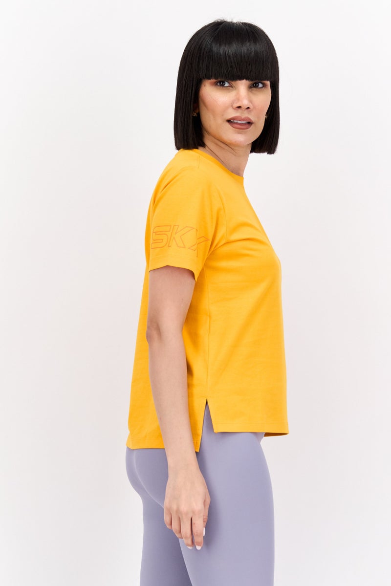 SKECHERS Women Regular Fit Outdoor T-Shirts, Yellow - Image 2