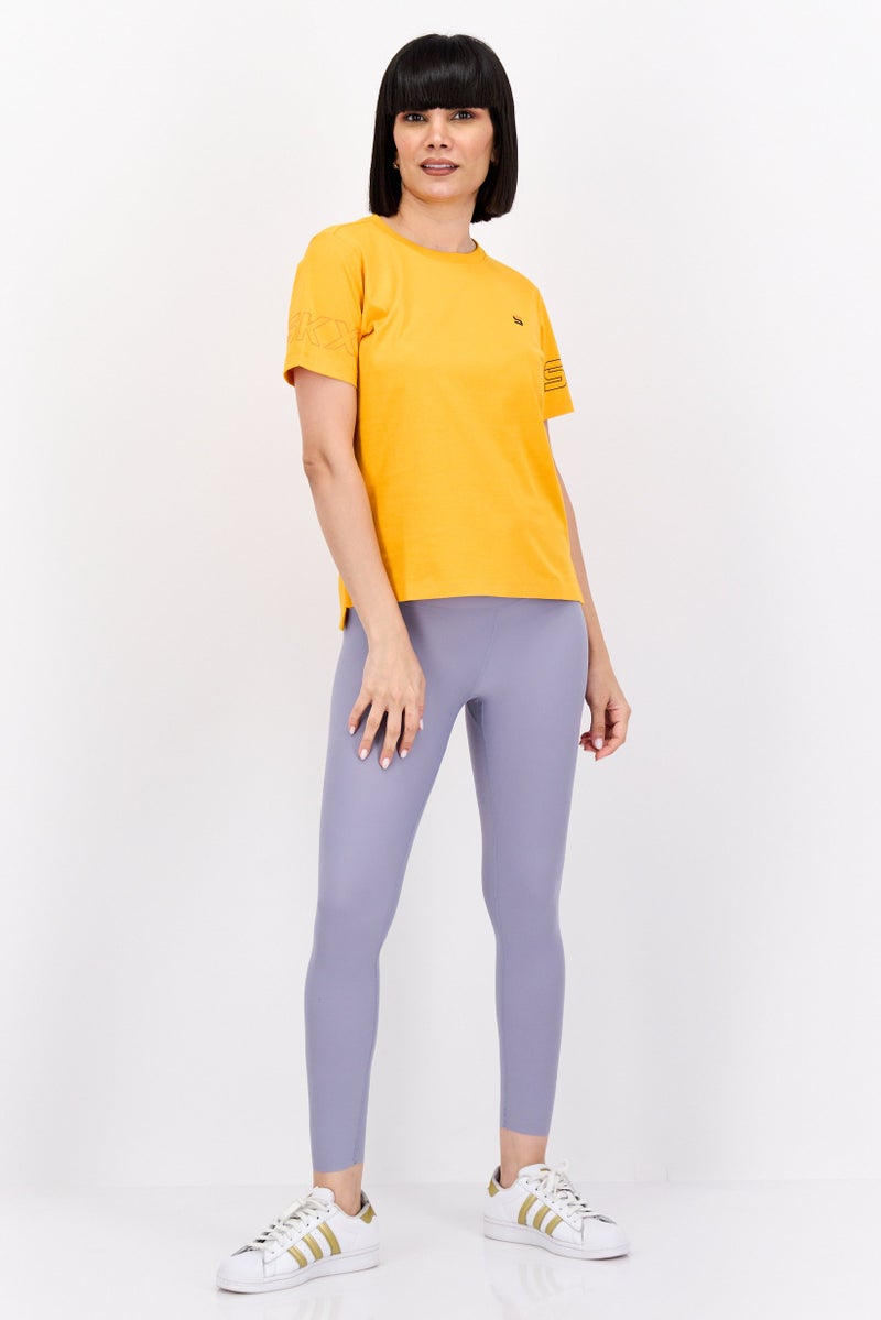 SKECHERS Women Regular Fit Outdoor T-Shirts, Yellow - Image 4