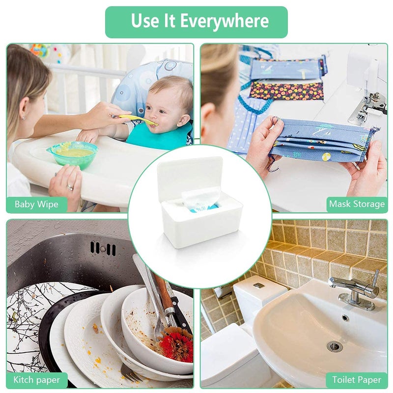 Moorfowl Baby Wipe Dispenser for Bathroom, Upgarde Design(8.2L x 4.9W x 3.9H inches), Minimalist Flushable Wipes Container for Home Car - Image 5