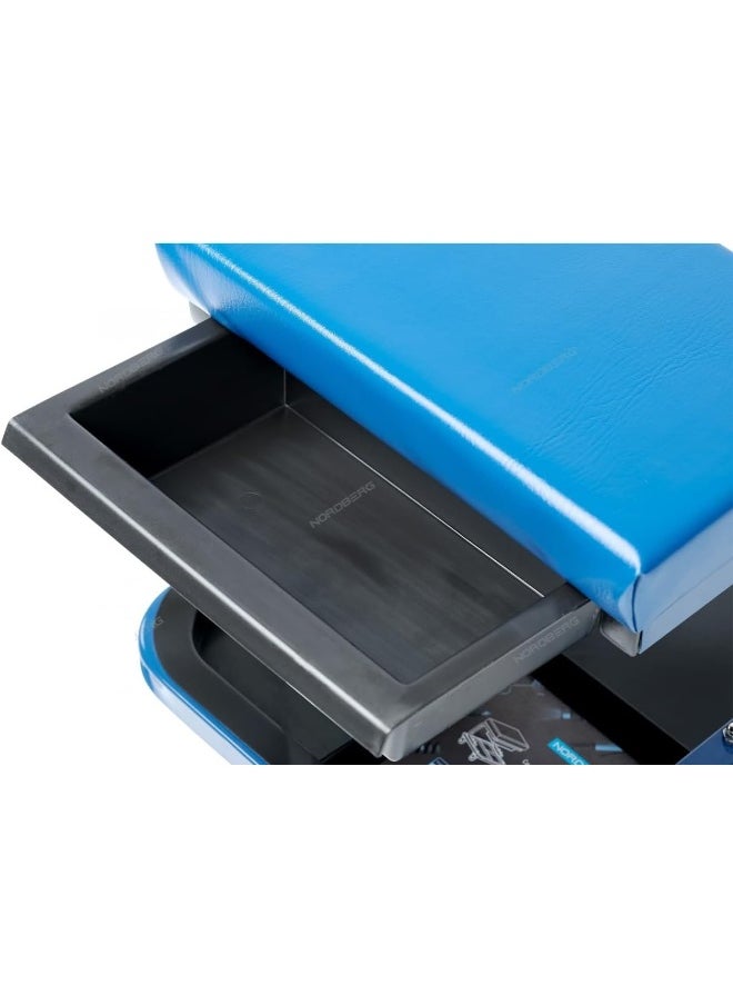HTE H.T.E Complete Garage Workshop Essentials: Rolling Steel Seat With Storage  - Image 3