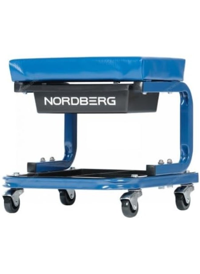 HTE H.T.E Complete Garage Workshop Essentials: Rolling Steel Seat With Storage  - Image 2