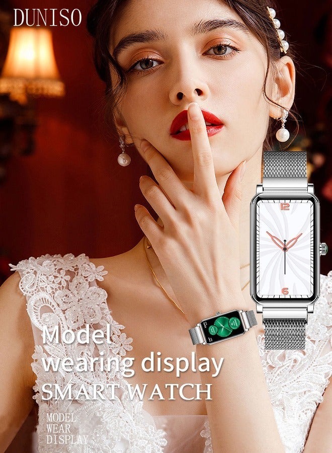DUNISO 1.45" HD Touch Smart Watch for Women Can Fitness Tracker Heart Rate Sleep Quality Monitor Round Smart Watch IP68 Waterproof Watch Compatible with iOS and Android - Image 1