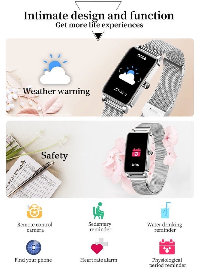 DUNISO 1.45" HD Touch Smart Watch for Women Can Fitness Tracker Heart Rate Sleep Quality Monitor Round Smart Watch IP68 Waterproof Watch Compatible with iOS and Android - Image 2