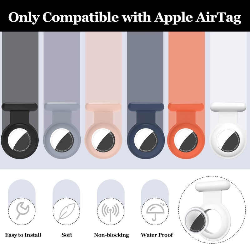 MAKINGTEC Compatible with AirTag Holder Case Hidden Air Tag for Kids, Silicone Case for Airtag with Brooch Pin, Safer Than Bracelet Wristband Necklace Keychain (2 Packs, Black & White) - Image 5