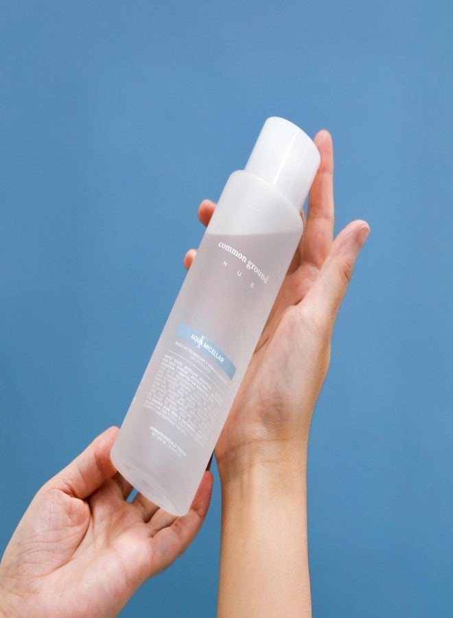 COMMON GROUND NUE Aqua Micellar Water Makeup Remover 3-in-1 Cleanser, Astringent, Makeup Remover, Non-Greasy, No-Rinse, Hydrating, Plant-Based, Organic Aloe Vera & Cucumber, 8.4 Fl Oz (Pack of 2) - Image 5