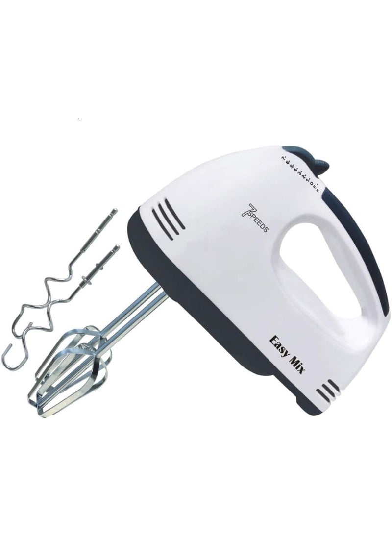 Scarlett Scarlett Electric 7 Speed Hand Mixer with 4 Pieces Stainless Blender, Bitter for Cake/Cream Mix, Food Blender, Beater for Kitchen || Beater for Cake, white, MEDIUM 