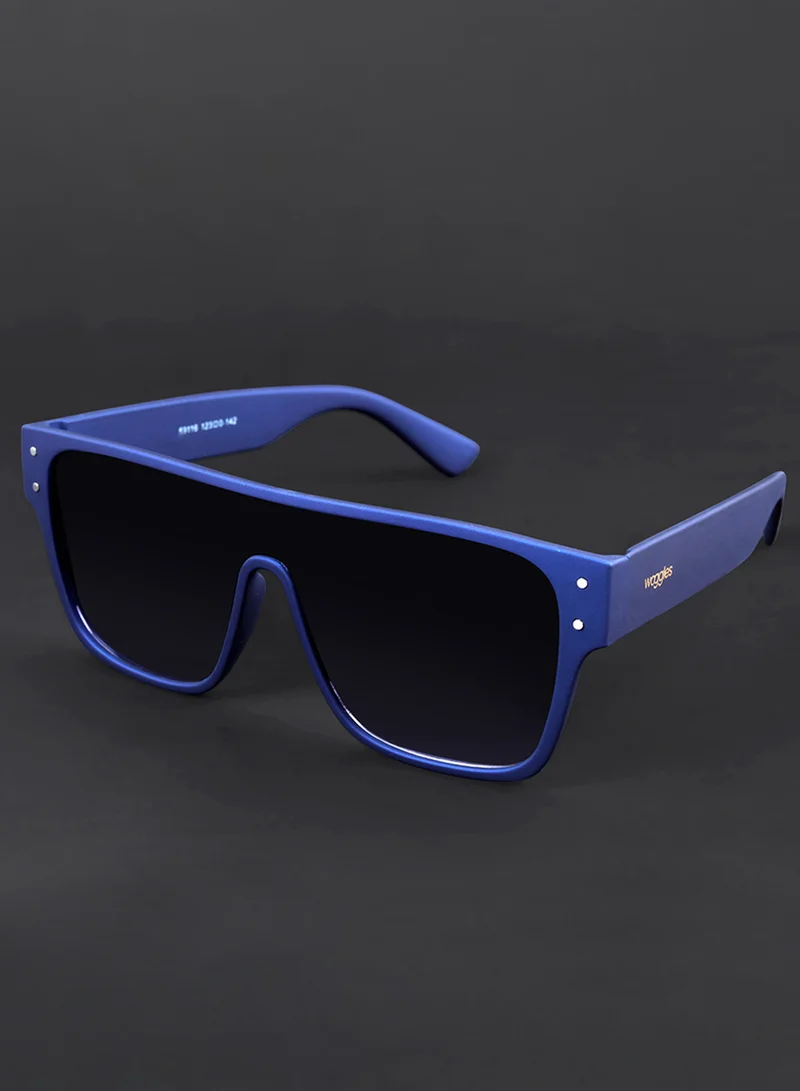 ووجلز نظارات شمسية كارنفال زرقاء كبيرة الحجم للرجال والنساء بحماية % من الأشعة فوق البنفسجية