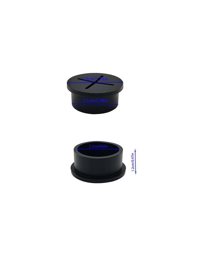 ZYYC 6 Pcs Cable Cord Grommet 1 Inch Flexible Wire Rubber Grommets Flexible Silicone Cable Cord Grommet Desk Grommet for TV Console and Other Furnitures Cover Cable Pass Through Management (Black) - Image 4