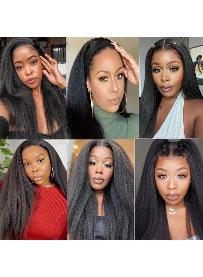 DAIMER Yaki Straight Hair Bundles Kinky Straight Human Hair 3 Bundles Natural Black 12 14 16 Inch Brazilian Virgin Human Hair Weave 3 Pcs 100% Unprocessed Remy Sew In Hair Extensions - Image 4
