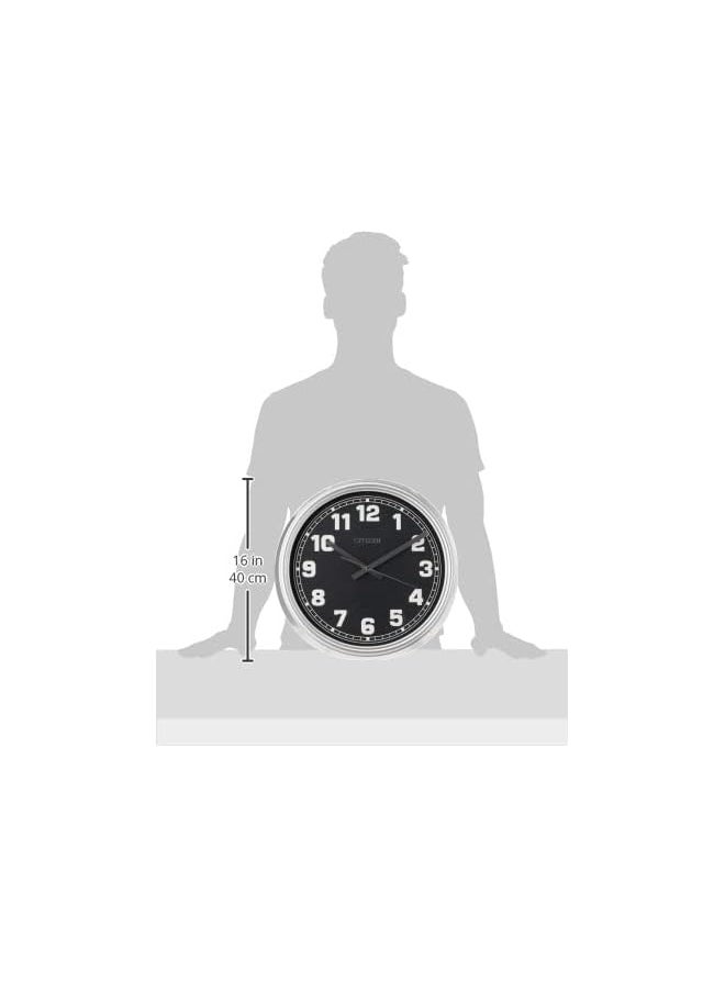 CITIZEN - Citizen Cc2037 Outdoor Wall Clock, Silver-Tone - Image 1