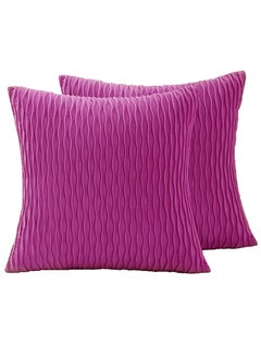 GOLDEN MILLION Decorative Wavy Fold Velvet Throw Pillow Cover Luxury Cushion Cover Square Pillowcase for Bed Sofa Couch Car Living Room  - Image 1
